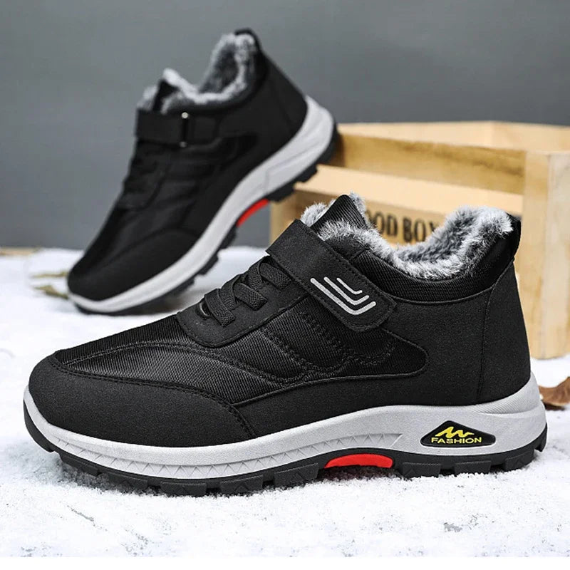 Maxy Plush Leather Waterproof Sneakers Climbing Hunting Shoes Men's Hiking Boot: Winter, Plush Leather. Waterproof. For Hunting.