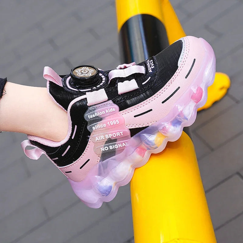 Maxy Spring Children Girls Boys PU Sneakers Toddlers Casual Shoes Kids Fashion Pink Tennis High Quality Sports Flats Size 26-39#