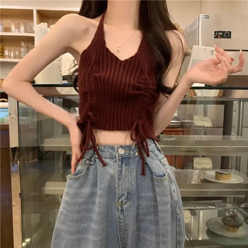 2026 Spring New Vintage Denim Skirt Matching Set Women's Elegant Loose Hollow Knitted Shirt+Sexy Split Dress Two Piece Suit