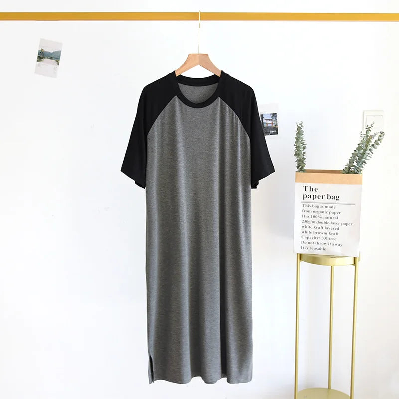 L-5XL Spring Summer Nightgown Women's Sleepwear Pajamas Short Sleeve Long Night Dress Modal Cotton Plus Size Sleep Shirts