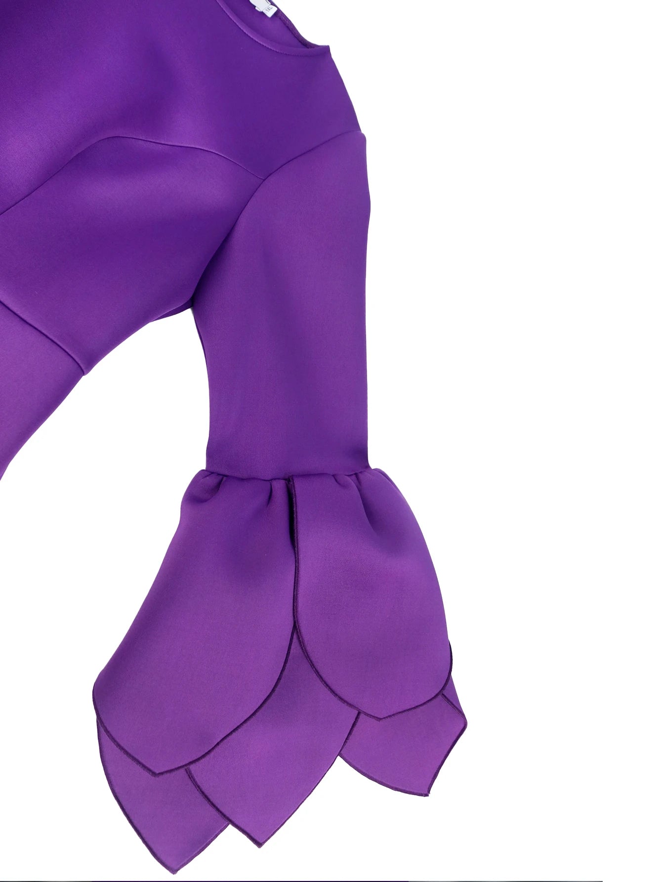 Maxy Purple Midi Dresses for Women Plus Size O Neck Long Ruffles Sleeve Elegant Formal Occasion Birthday Wedding Guest Evening Gowns
