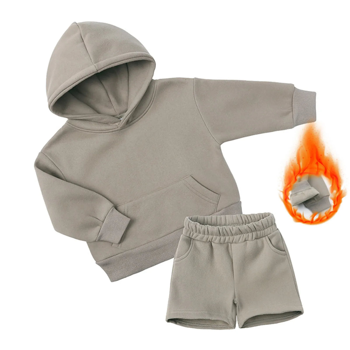 Maxy Children Kids Outfits Autumn Suits Solid Color Fleece Pants+Long Sleeve Sweatshirt Clothes For Toddler Boys Girls Tracksuit Set