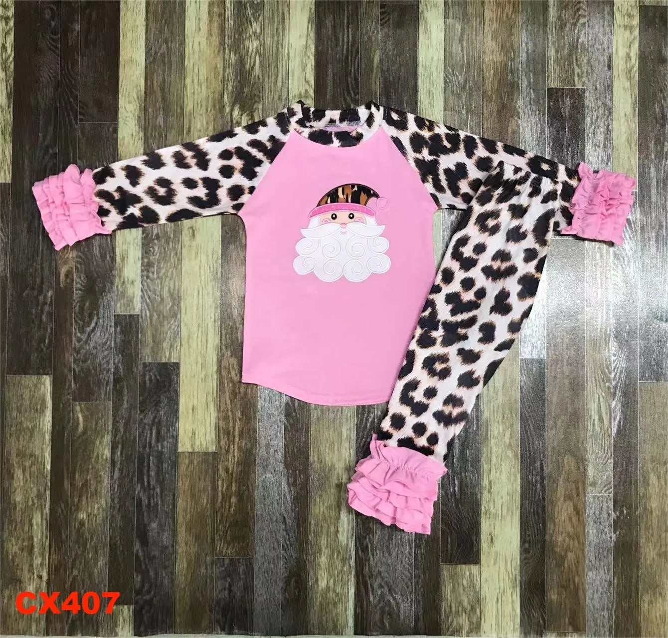 Maxy Red Fall Christmas Children's Pajamas set Santa baby autumn long cotton long-sleeved top + long pants pajamas set
