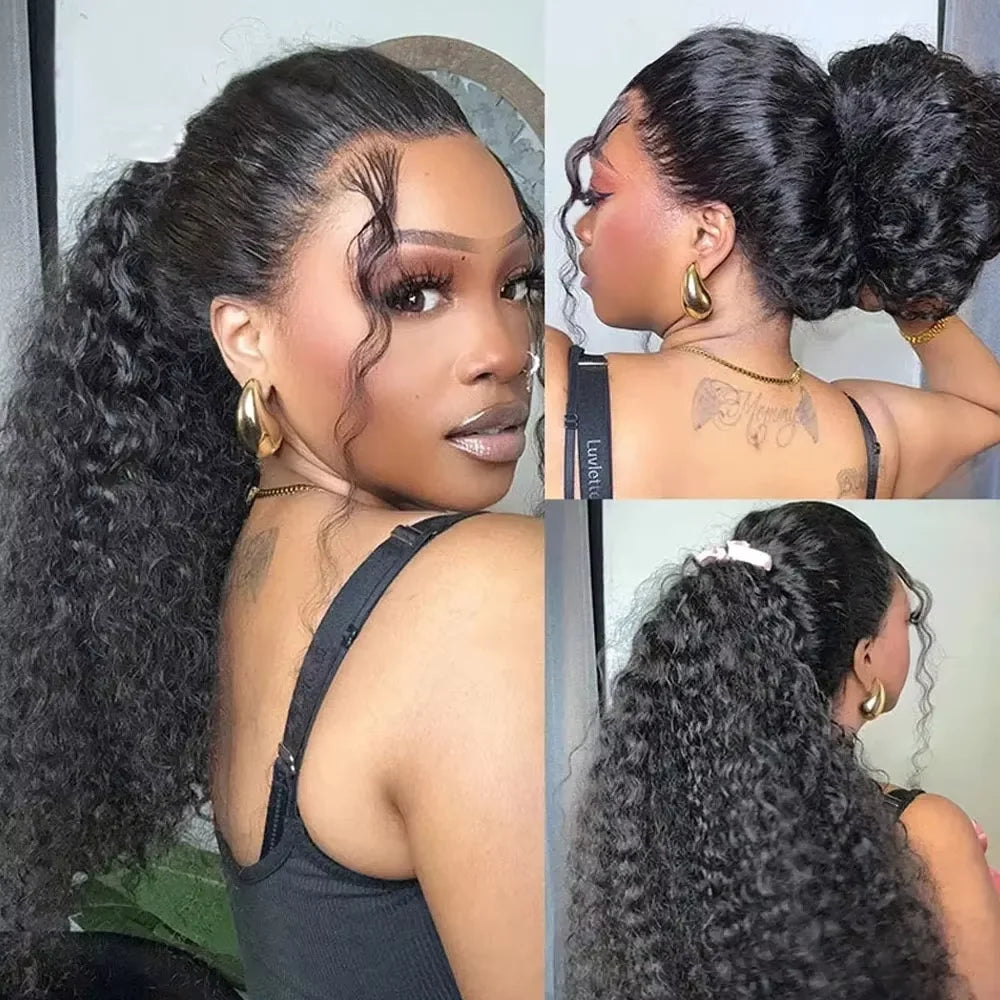Maxy 250 Density 360 Full Lace Wig Human Hair Pre Plucked Deep Curly Lace Front Human Hair Wig Curly HD Transparent Lace frontal Wig