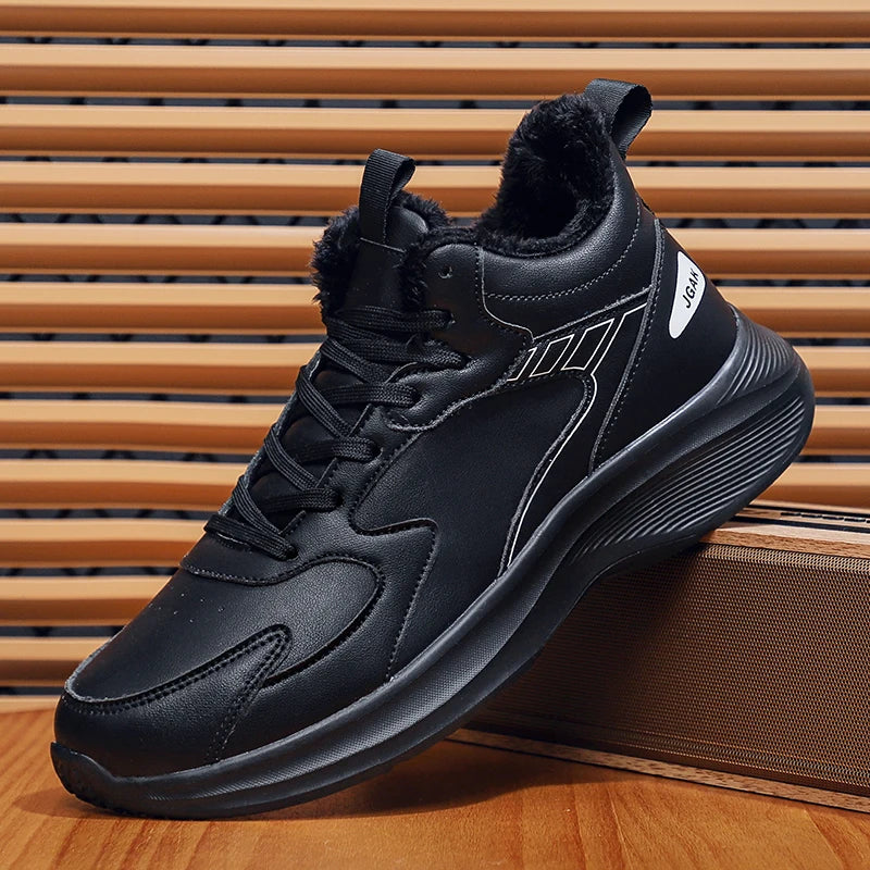 Maxy Plus Big Size 49 50 51 Winter Leather Sneakers Casual Sports Shoes Super Warm Inner Plush Frost-Resistant