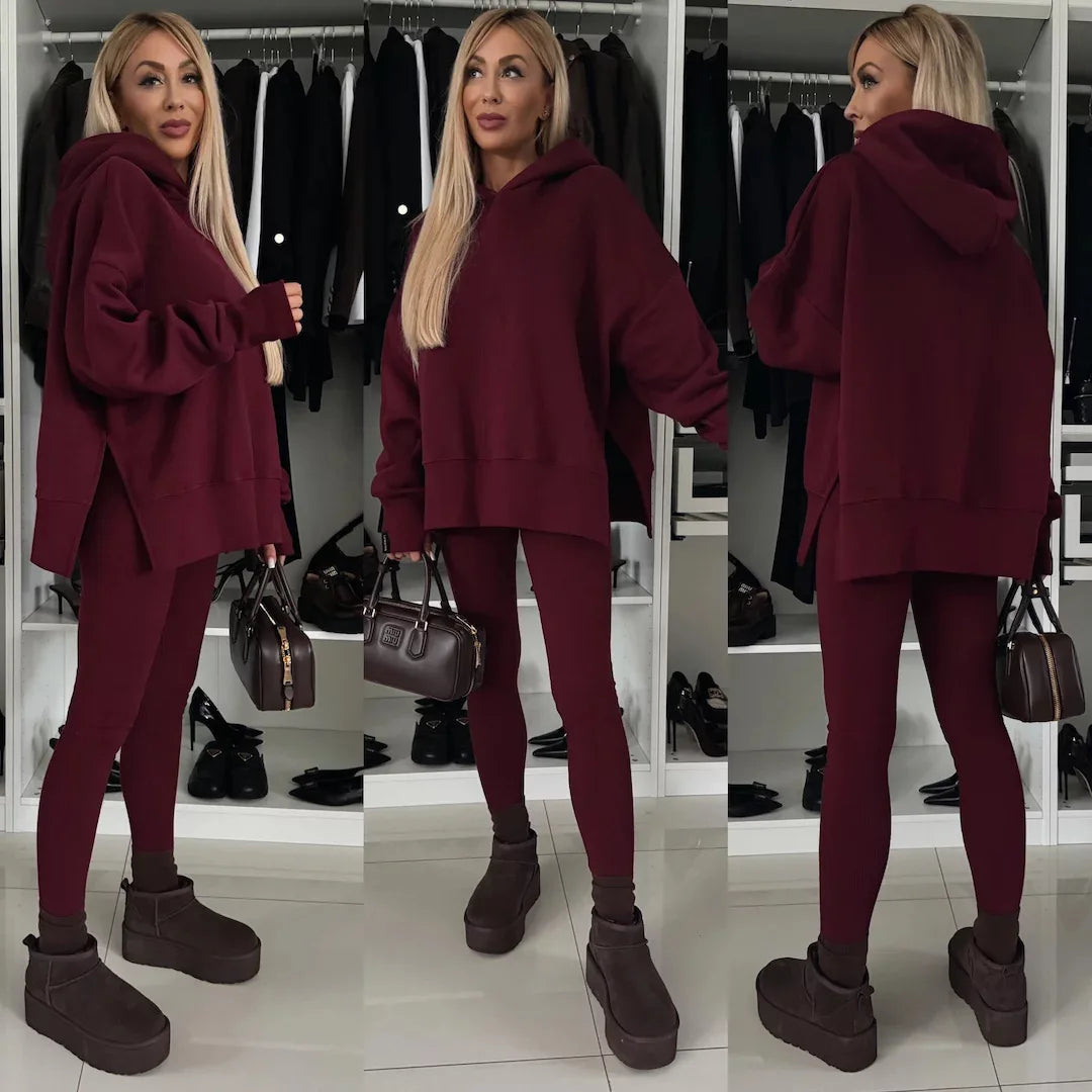 Maxy Women 2 Piece Set Hoddies Tracksuit Hooded Top & Pants Set Sweatshirts Suit Trouser Outfits Spring Jogging Sport Y2k Streetwear
