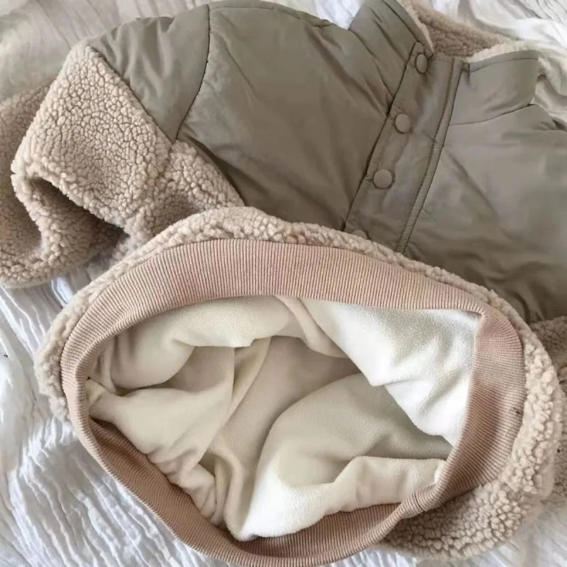 Maxy Fashion Baby Girl Boy Fleece Jacket Patchwork Infant Toddler Child Warm Winter Coat Kid Sheep Like Outwear Baby Clothes 1-7Y