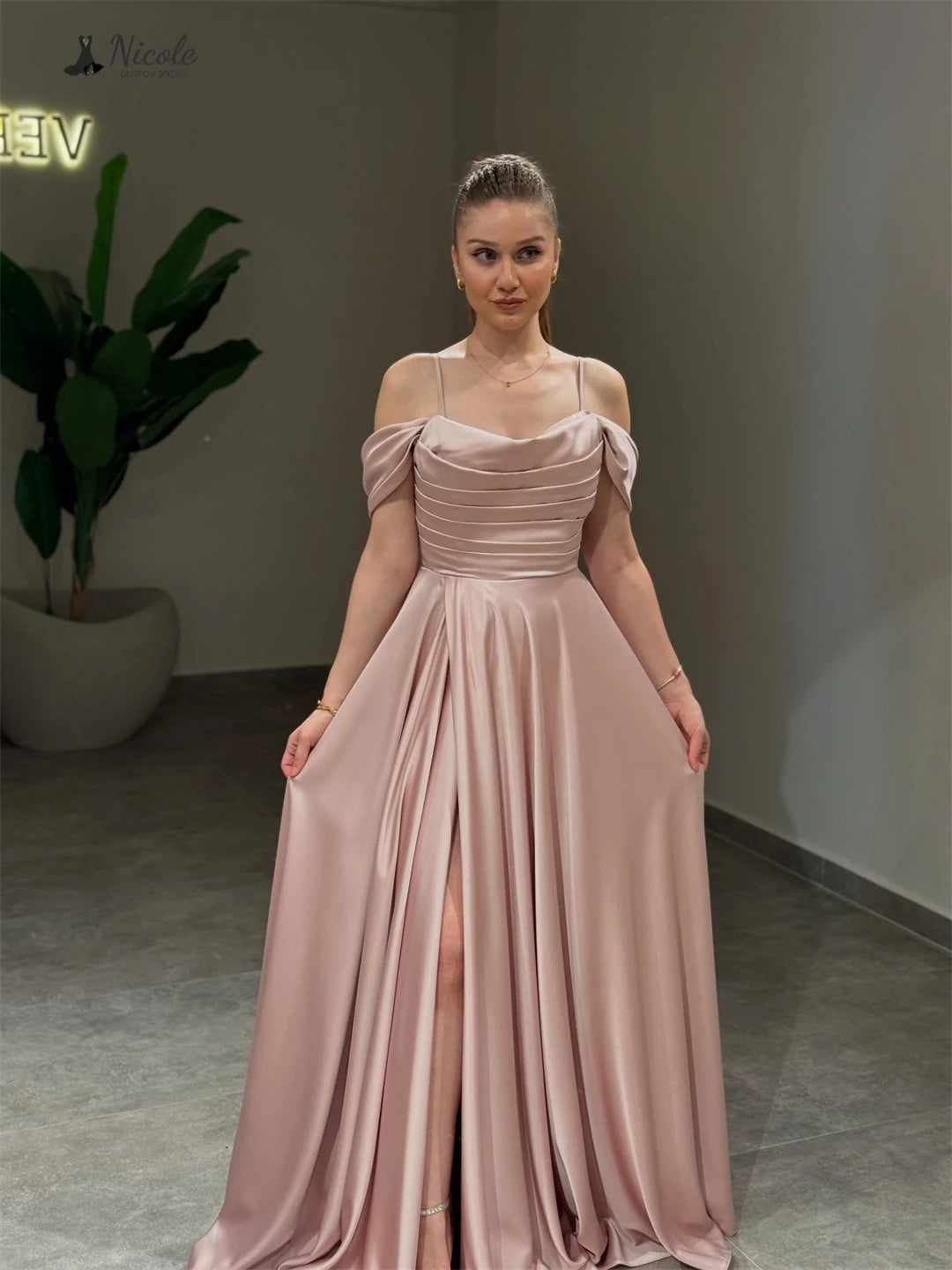 Maxy Robe De Cocktail Femme Slim Shoulder Straps Luxurious Women's Evening Dresses Woman Elegant Line A Luxury Prom Dresses