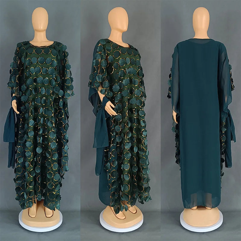 Amay Evening Dress Women Dashiki Chiffon African Clothes Robe Marocaine Luxury Dubai Kaftan Abaya Muslim Dress Vetement Plus Size