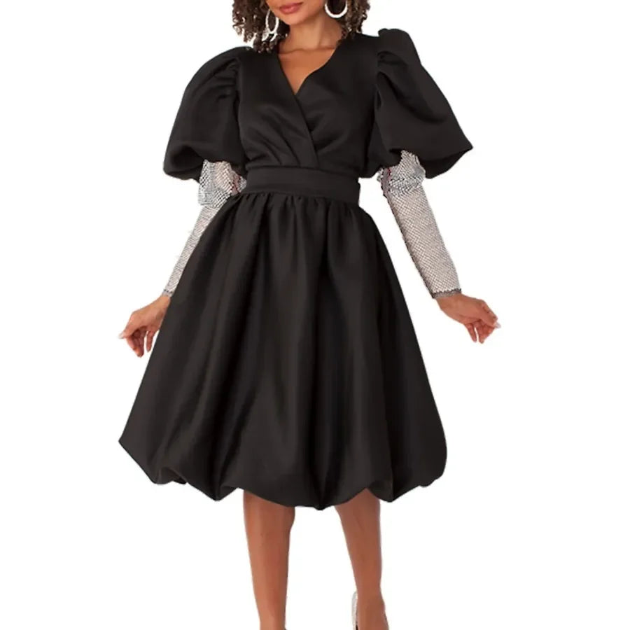 Maxy African Dresses for Women Elegant Dashiki Autumn Spring Maxy Dress Ladies Traditional African Clothing Fairy Dresses