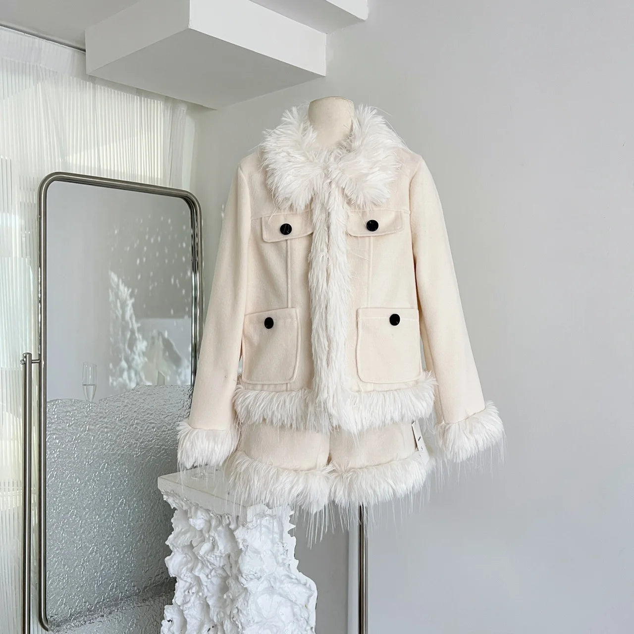 Maxy Tweed Suit Woman Korean 2 Piece Dress Set Winter Elegant Fashion Tops Cardigan + Slim Bodycon Y2k Mini Skirt Chic clothing