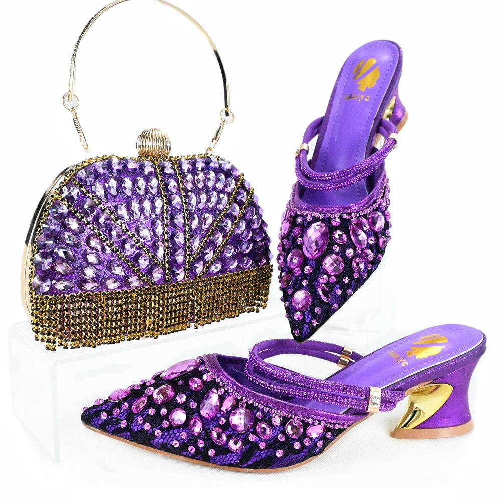 Momsey fashion Women Matching Shoe and Bag Set for Party shoes!