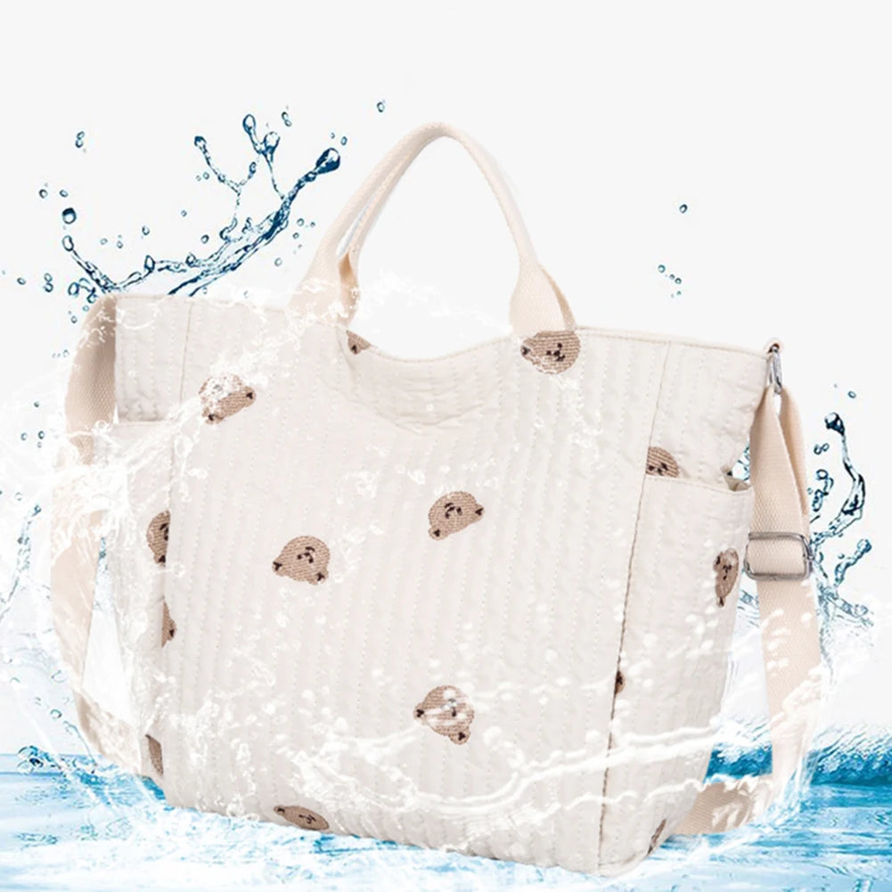 Maxy Women Baby Diaper Crossbody Bag Large Capacity Cartoon Nursing Bag Adjustable Strap Mommy Tote Handbag Female Outdoor Daily Bag