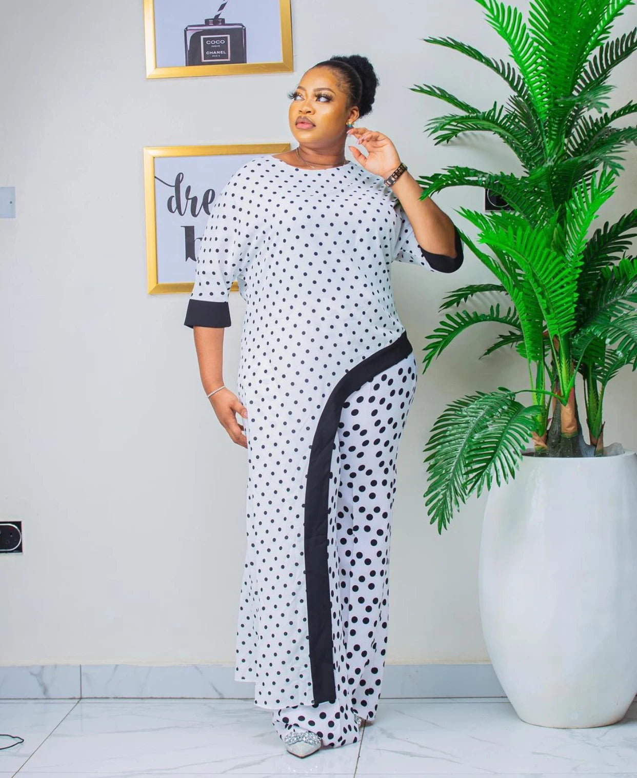 Maxy 2 Piece Set Women Africa Clothes African New Fashion Two Piece Suit Long Tops + Wide Pants Party Plus Size For Lady