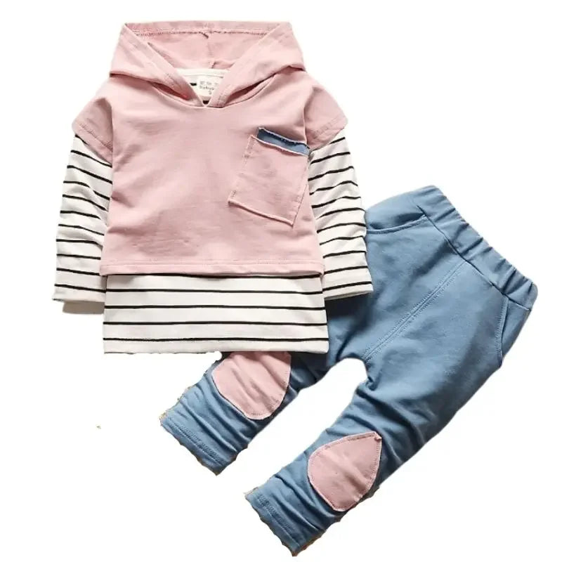 Babs Toddler Boys 3pcs Clothing Sets - Long Sleeve T-shirt + Coat + Pants, Autumn Winter, 1-4 Years Boy Clothes