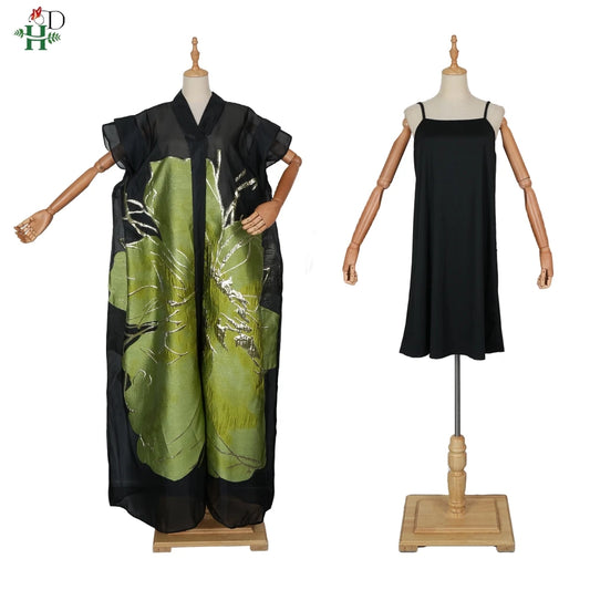 Maxy H&D Plus Size African Dresses For Women New Dashiki Ankara Turkey Outfit Gown 2 Pieces Summer Party Dress Jacquard fabric
