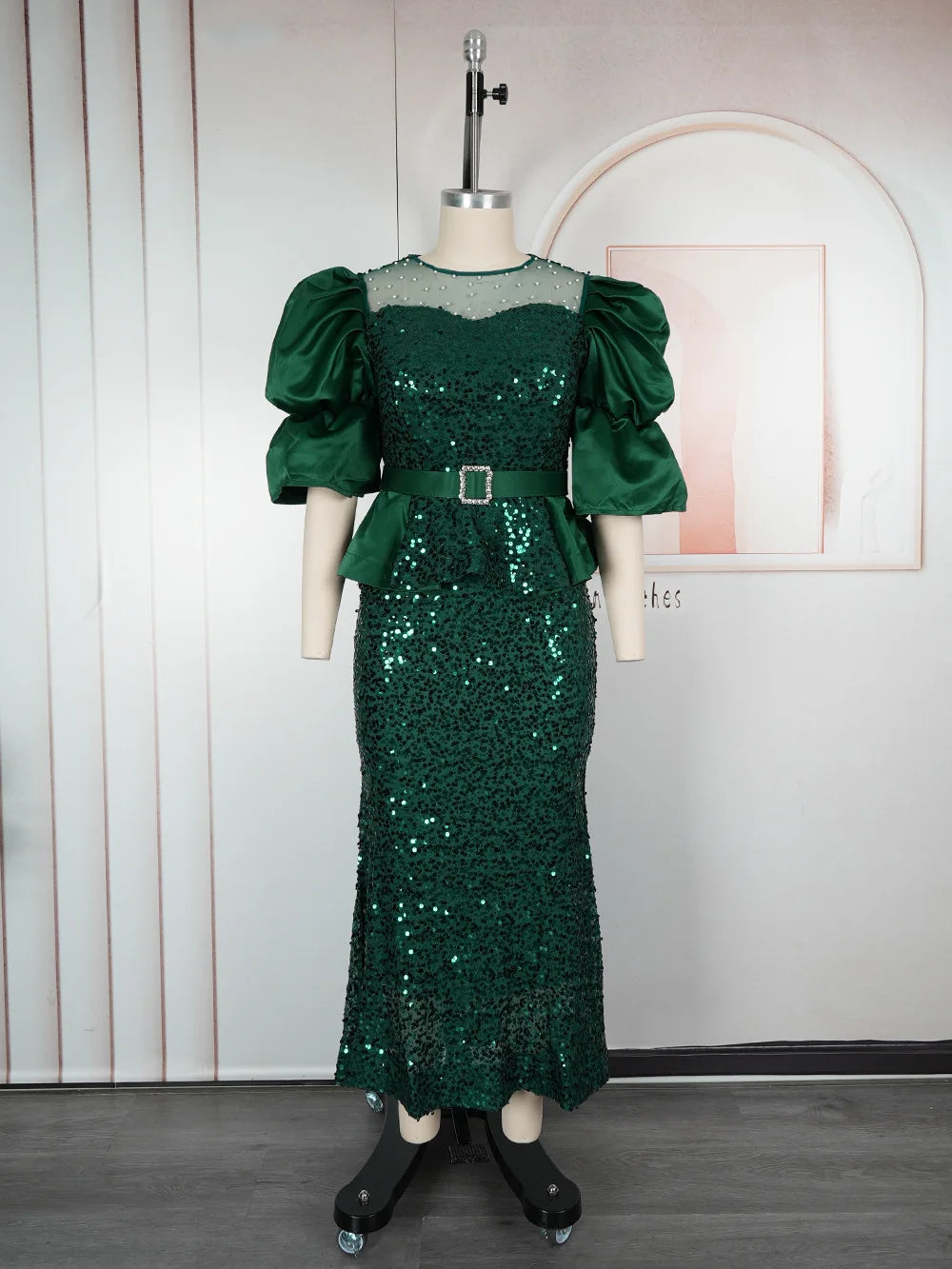 Amay Elegant Dresses for Women Luxury Sequin Evening Gown Plus Size Turkey Wedding Party Dress New Ladies Clothing