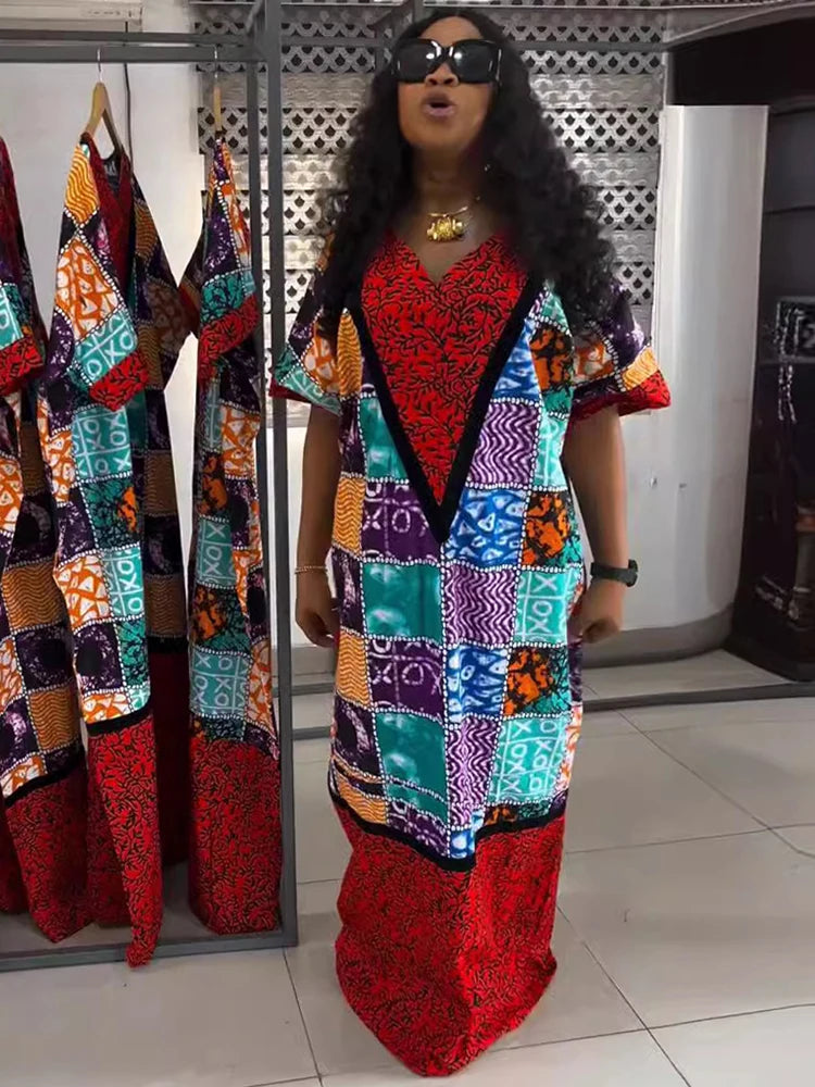 Maxy Party Dresses For Women African Dashiki Print Maxy Robes Turkey Dubai Kaftan Abayas Africa Clothing Evening Gown Boubou