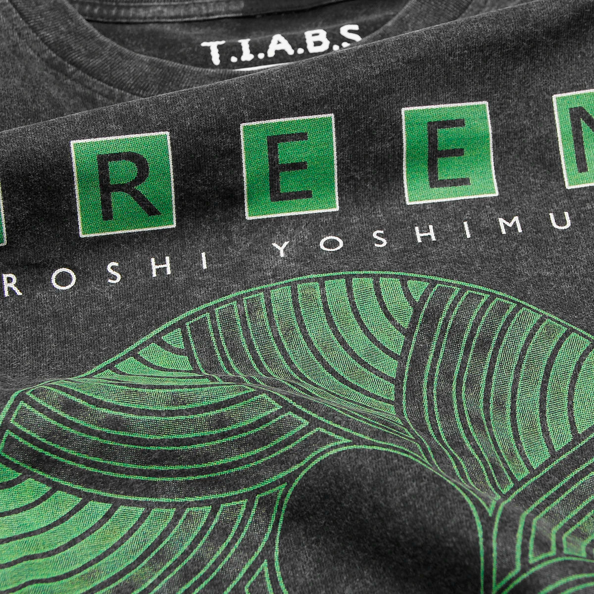 Visco Green T-Shirt Inoyama Land Brian Eno Washed Loose Drop Shoulder Retro Men Summer Oversize Cotton Tee Shirt