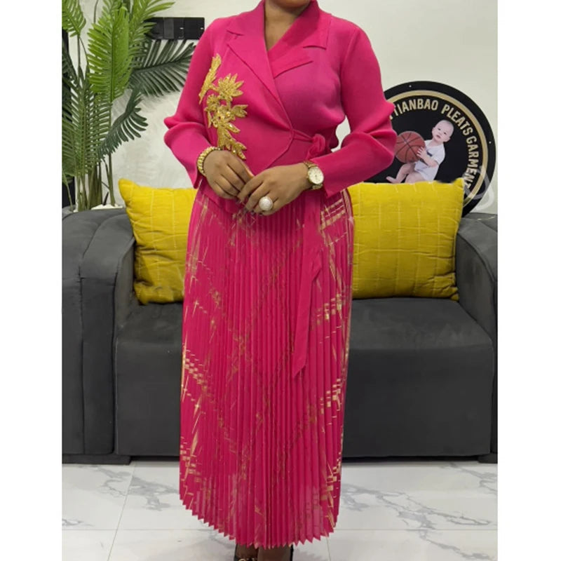 Maxy Fake 2 pieces robe Africans femme fashion African traditional dresses for woman dashiki evening dress africa clothing 2025