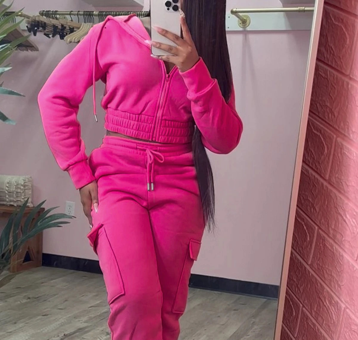 Maxy Two-piece Set Woman Streetwear Fashionable and Minimalist Hooded Warm Long Sleeved Sweatshirt Pocket Y2k Pants Suit for Female