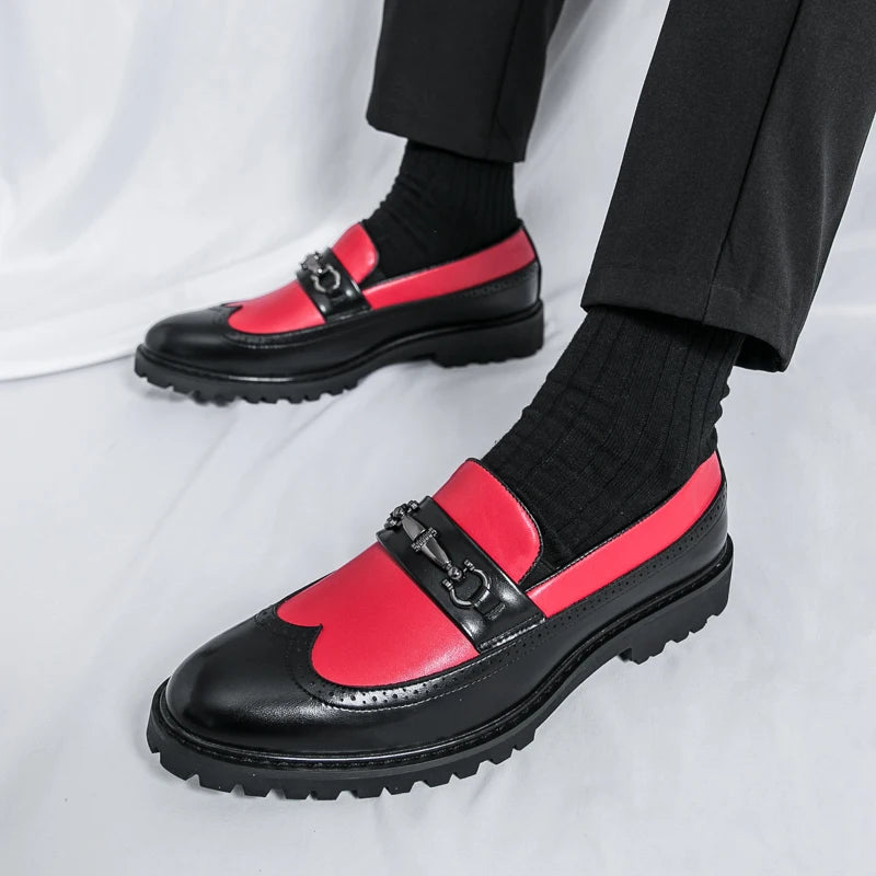 Visco Men's Four Seasons One Step Retro British Set Pointed Loafers Korean Version Breathable Lazy Casual Men's Shoes