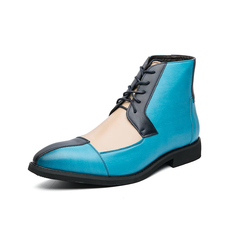 Amay Italian Style Chelsea Boots Mens Mid Calf Dress Shoes Business Formal Ankle Boots Male Winter Spring Split Leather Casual Shoes
