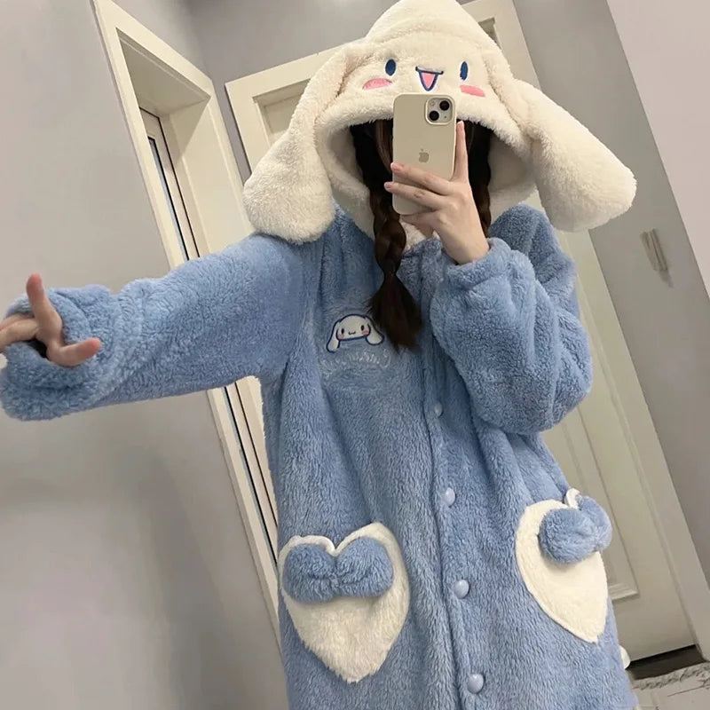 Zay Women's Onesies Flannel Cosplay Costume Dinosaur Panda Fox Animal Pajama Cartoon Hooded Sleepwear Halloween Christmas Nightdress