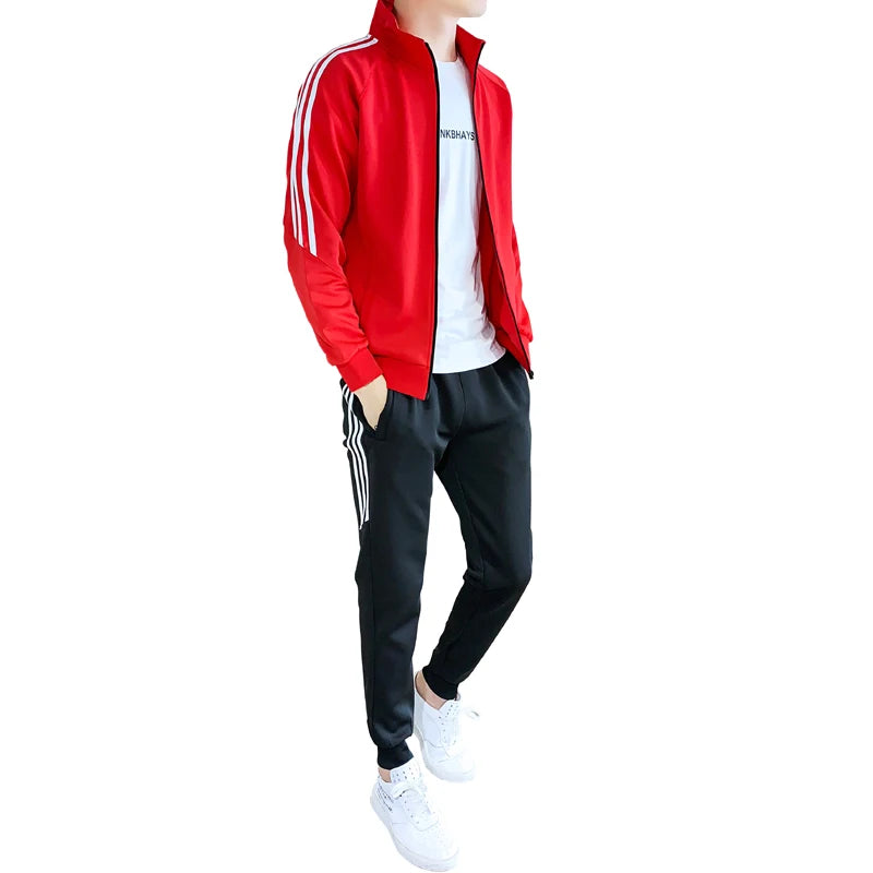 Maxy Autumn And Winter New Men's Sports Running Suit Youth Plus Fleece Sweater Plus Fleece Korean Version Of The Trend