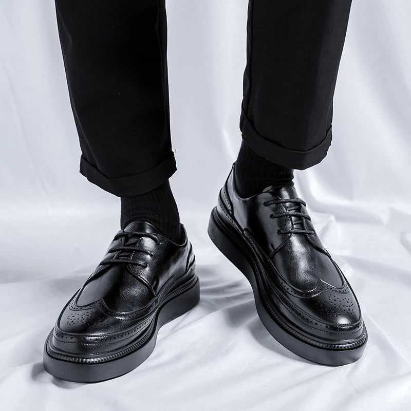 Amay Mens Dress Shoes Men's Formal Original Leather Italian Skin Shoes for Men Elegant Casual Business Luxury Social Male Flats Shoe