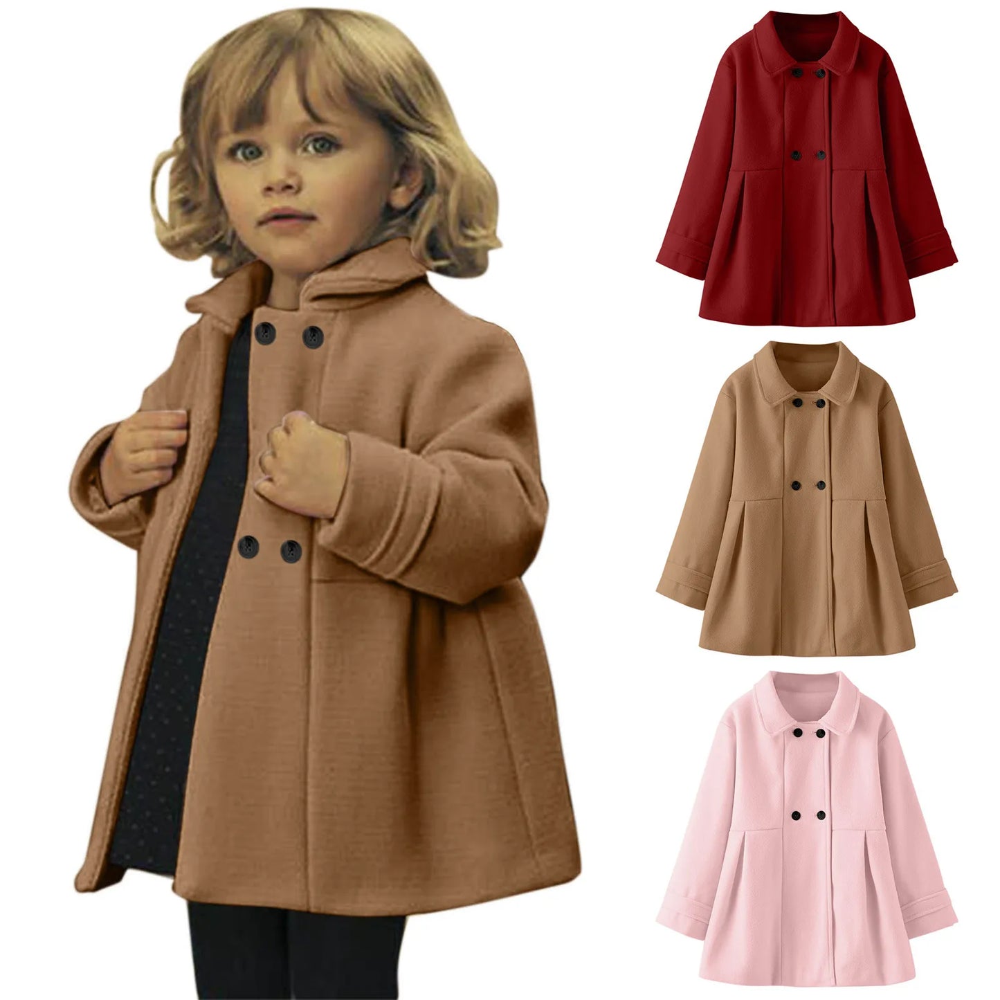 Winter Clothes for Girls 10-12 Years Old Toddler Girls Winter Windproof Coat Jacket Kids Warm Fleece Outerwear Girl Light Coat