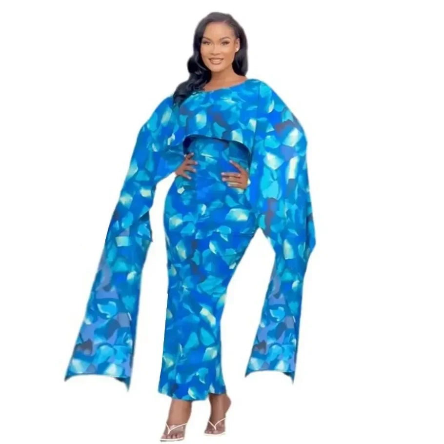 Amay Dresses For Women Elegant Dashiki Spring Autumn Maxy Dress Ladies Traditional Africa Clothing Fairy Long Dress