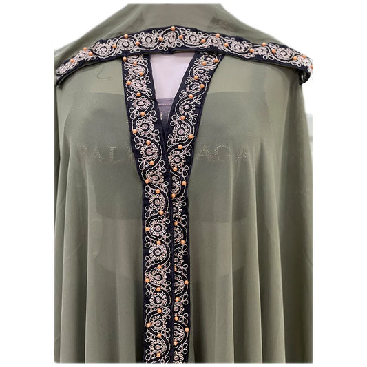 Maxy Morocco Kaftan Dubai Hooded Maxi Dress Bat Sleeve Farasha Kaftan Muslim Women African Open Kimono Boubou Evening Long Gown