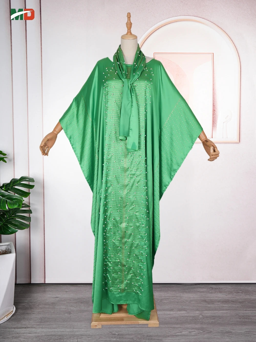 Maxy Dresses For Women New Pearl Dress Plus Size Wedding Party Evening Gowns Elegant Kaftan Boubou Djellaba Clothing