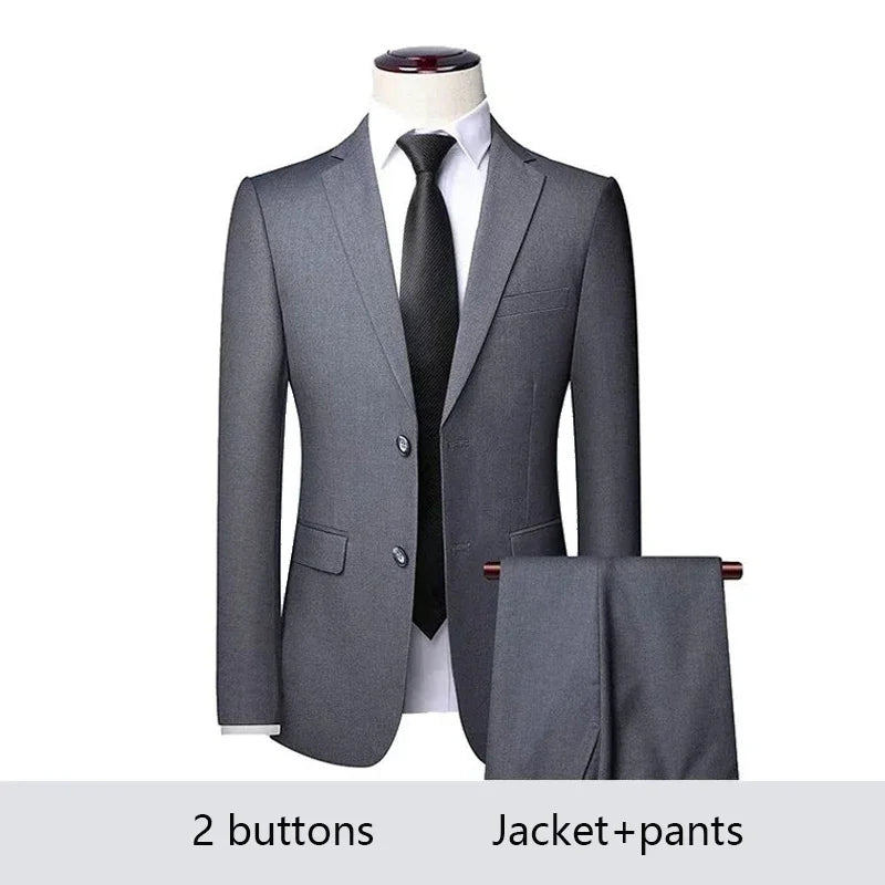 Amay High Quality Men Suits for Wedding 2 Pieces 3 Sets Blazers Elegant Formal Jackets Vest Pants Coats Full  Classic Costume