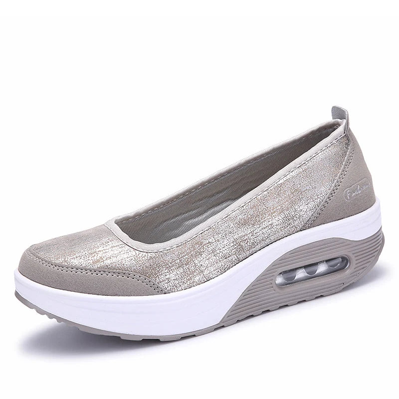 Maxy Women Sneakers Flats Loafers Sweet Shallow Comfort Moccasins Slip-on PU Platform Ballet Ladies Vulcanized Shoes New