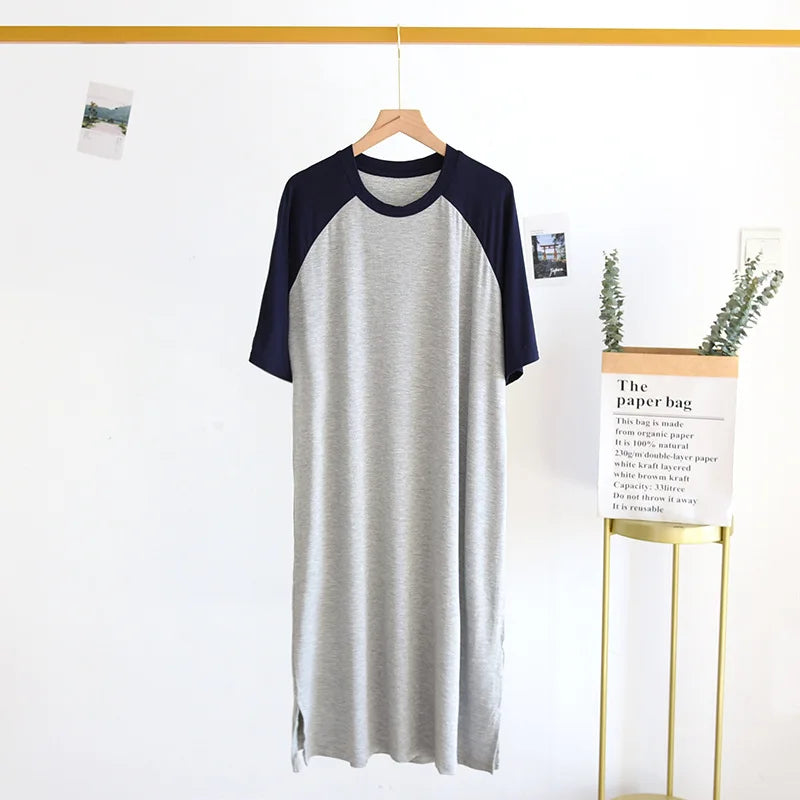 L-5XL Spring Summer Nightgown Women's Sleepwear Pajamas Short Sleeve Long Night Dress Modal Cotton Plus Size Sleep Shirts