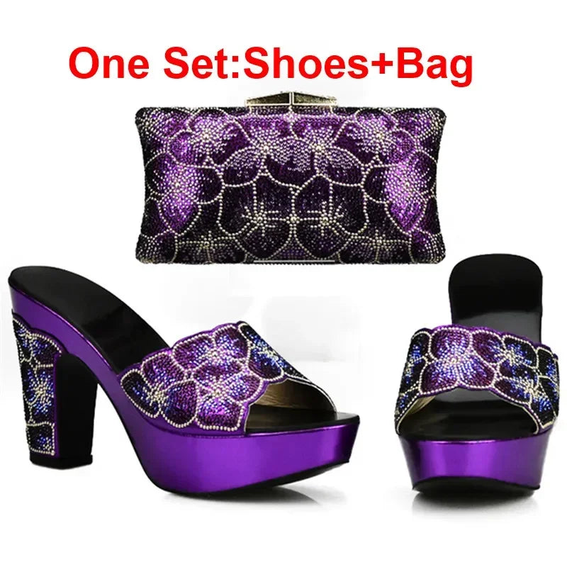 Maxy New Arrival Elegant Shoes and Bag Sets for Women African Matching Shoes and Bags Italian in Women Wedding Shoes Bride