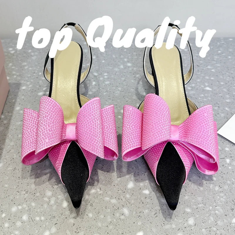 Visco Fashion Sandilya's Woman High-heeled Shoes Women Summer Party Dress Shoes Thin High Heels Sandals  Rhinestone Chain Decor