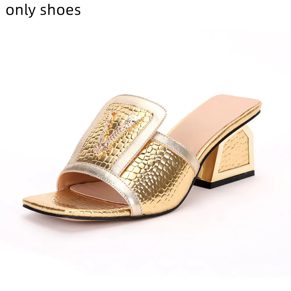 Newest Brilliant Maxy Shoes and Bag Sets Yellow Color Women's Wedding Stronger Heels Shoes with Bag For African Lady Sandals