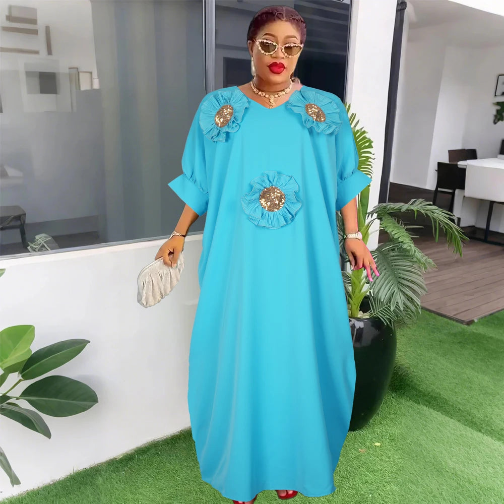 African Dresses for Women Plus Size Africa Clothes Dashiki Ankara Sequin Outfit Gown Kaftan Muslim Wedding Party Long Maxi Dress