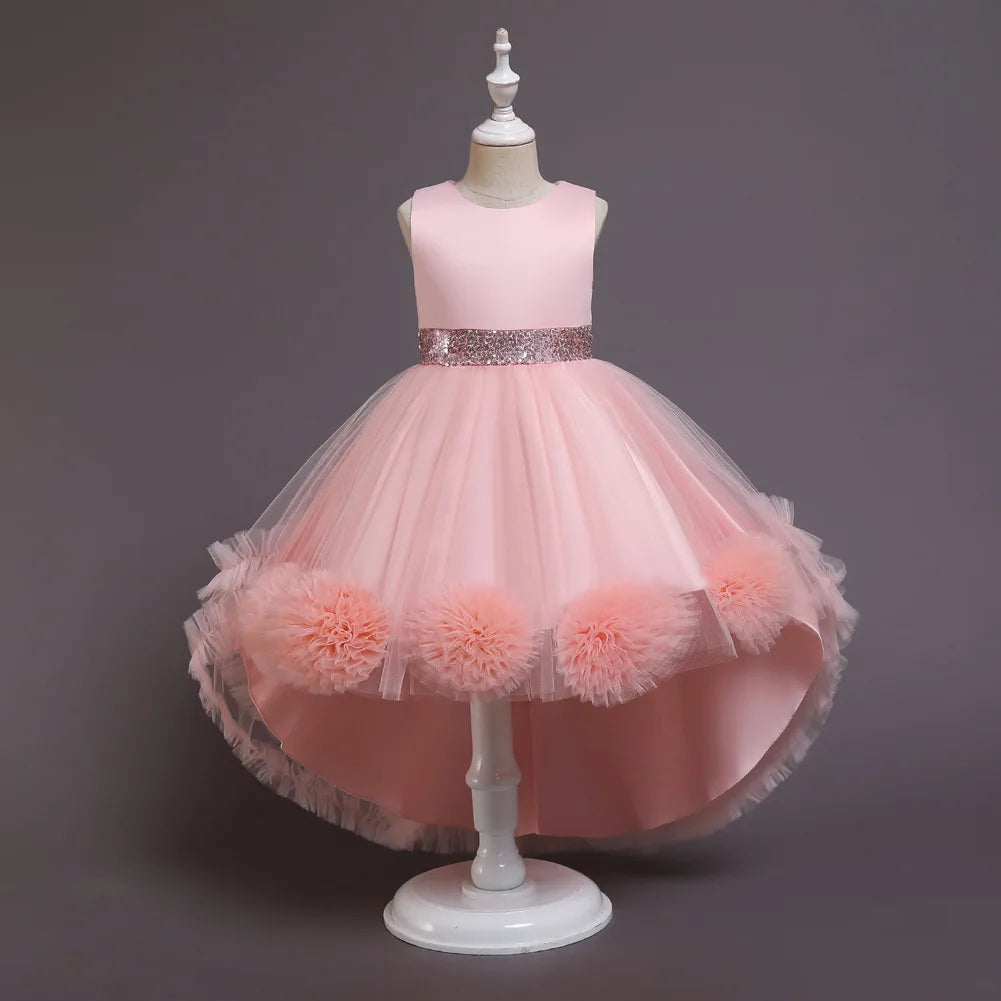 Maxy Princess Baby Girls Wedding Christening Dresses 2 To 7 10 Years Child Elegant Costume Gowns For Eid Evening Lilac Long Children's Clothes