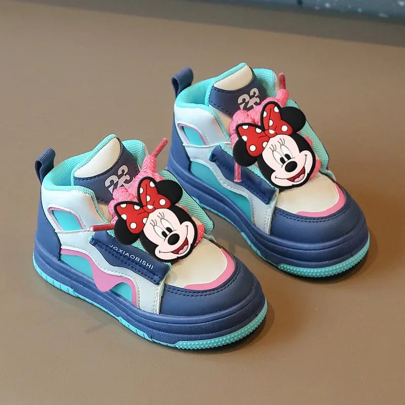Maxy Disney Mickey Mouse Children Sports Shoes Spring Autumn Board Shoes Girls Baby Boys Casual Shoes Soft Sole Sneakers
