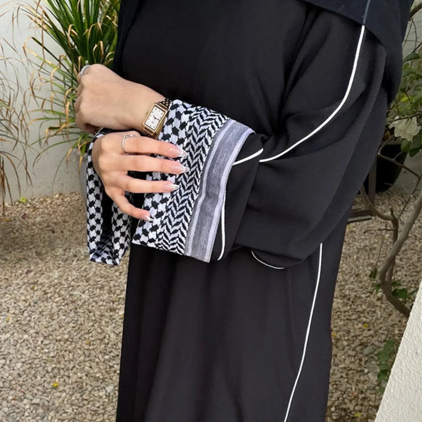 Maxy Linen Closed Abaya Keffiyeh Muslim Dress Printed Abayas for Women Dubai 2024 Luxury Turkey Ramadan Islamic Clothes Kaftan Robe