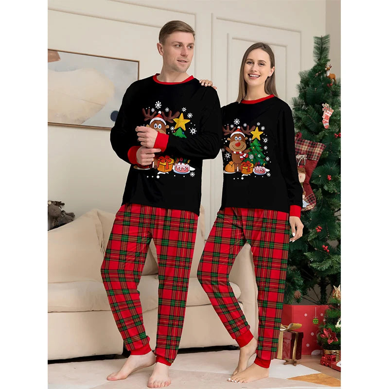 Maxy Christmas Outfit Pajamas Family Matching Adult Kids News Xmas Pyjamas Clothes Set Baby Rompers Casual Sleepwear Family Look