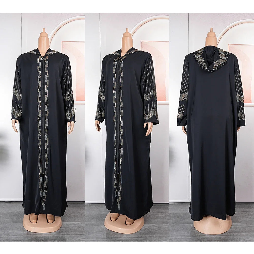 Maxy Open Kaftan Muslim Cardigan Dresses for Women 2024 Casual Kimono Robe Femme Caftan Turkish Islamic Clothes