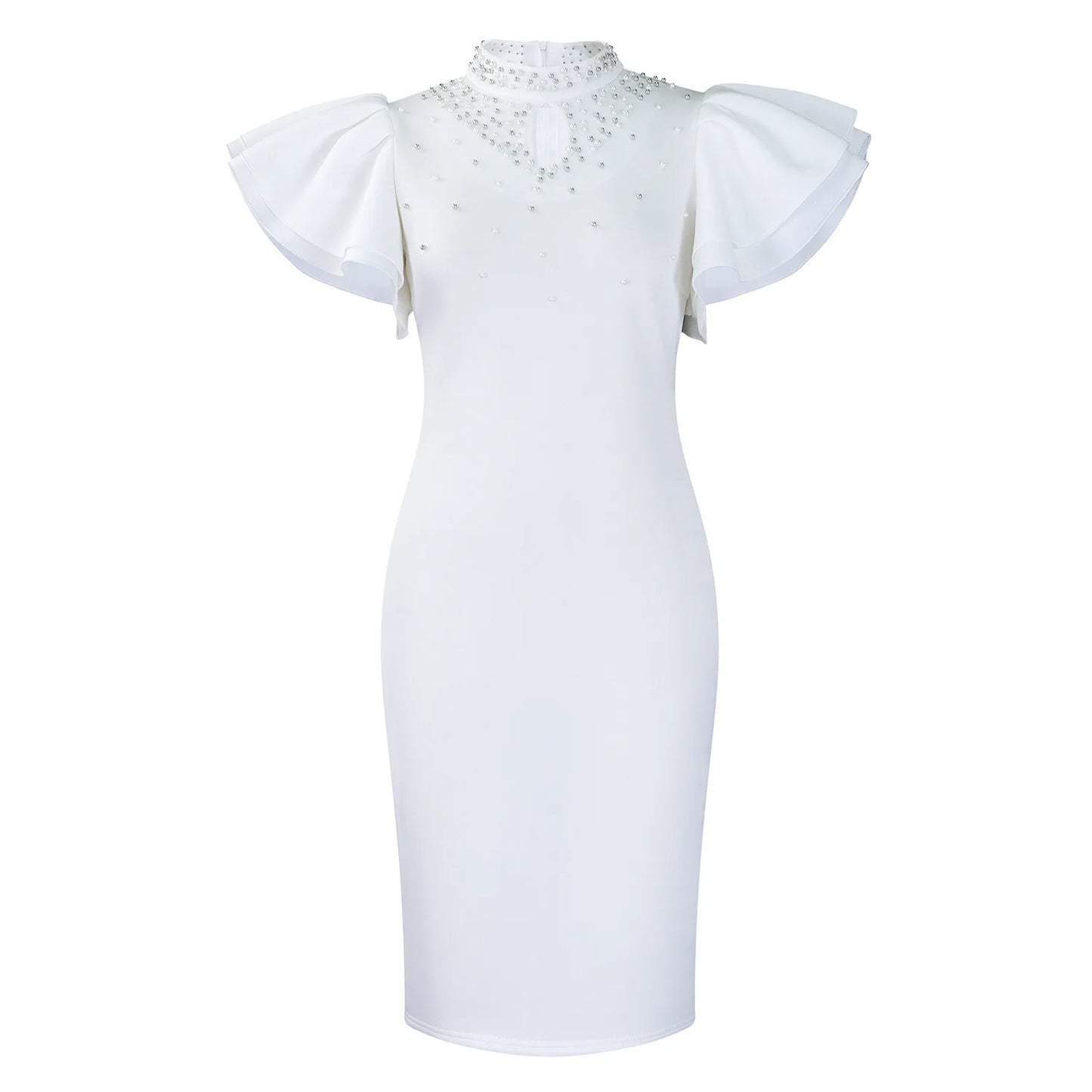 Dress Women Spring Summer Sexy Ruffle Sleeve Beaded Embroidery African Ethnic Party Evening Gown Maxi Dresses