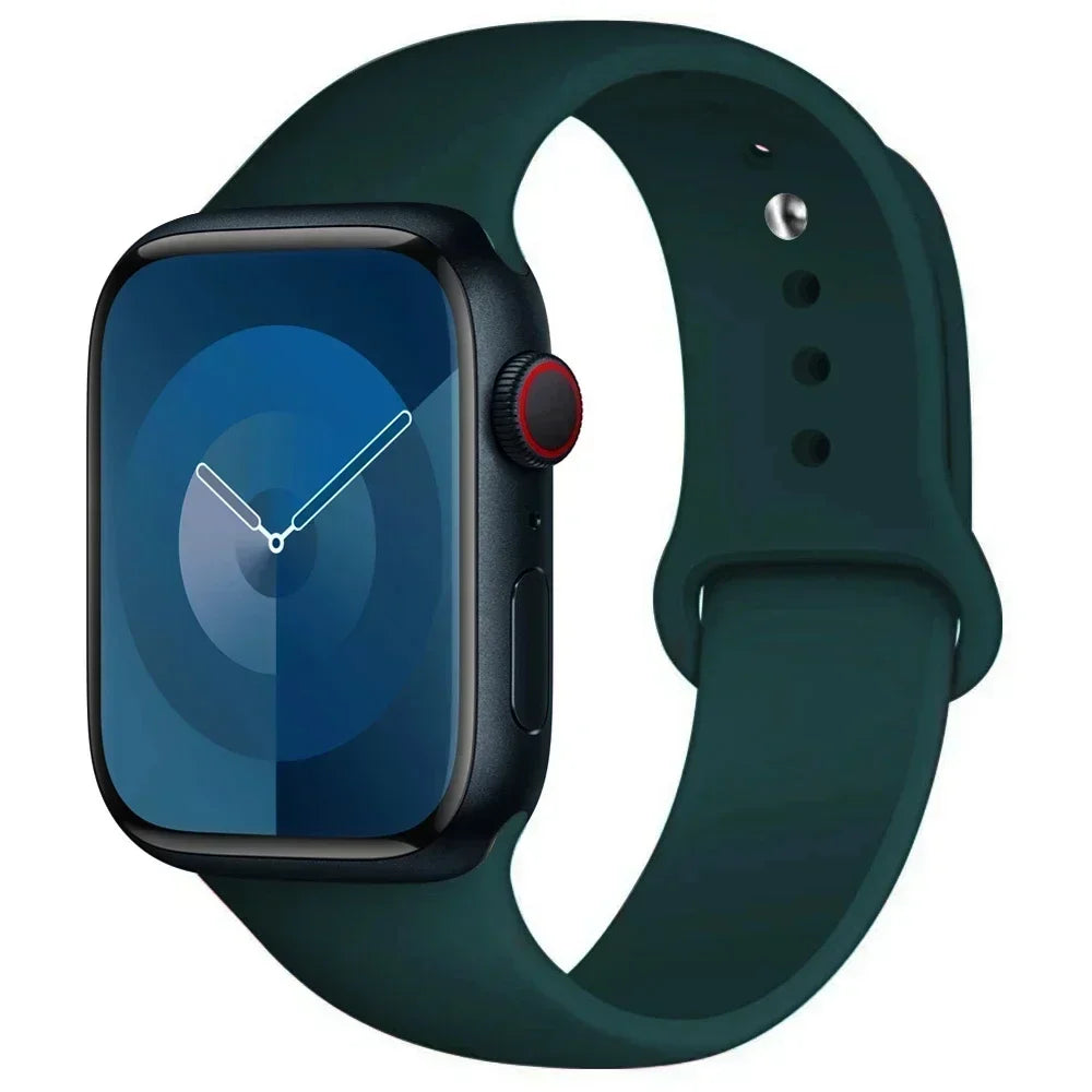 Maxy Silicone Band For Apple Watch strap 44mm 45mm 40mm 41mm 42-46mm sport bracelet iwatch series 8 7 6 5 4 9 10 11 SE-Ultra 2/3 49mm