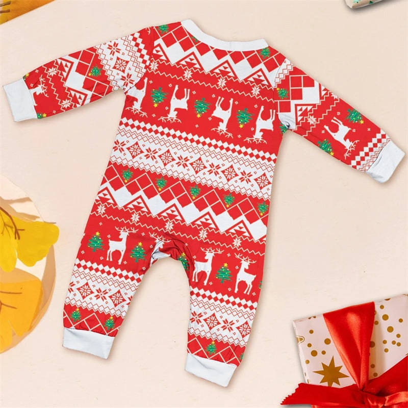 Maxy 2024 Christmas Family Matching Outfits Father Mother Children Pajamas Sets Daddy Mommy and Me Xmas Pj's Clothes Tops+Pants