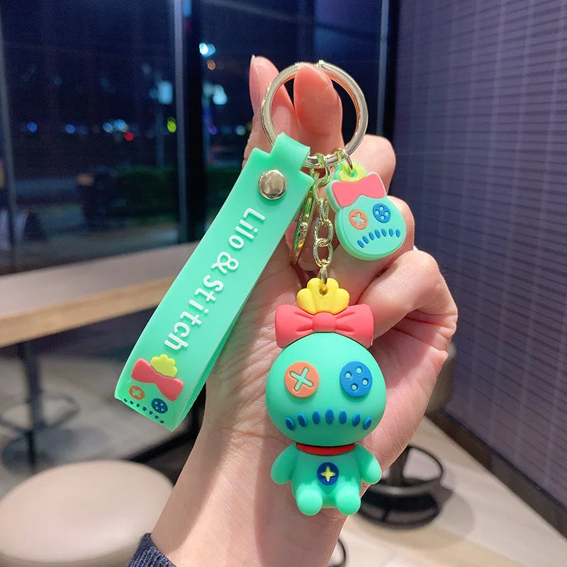 Maxy Anime Disney Figure Villain Maleficent The Evil Queen Cruella Silicone Keychain Bag Key Ring Pendant Children Toy Birthday Gifts